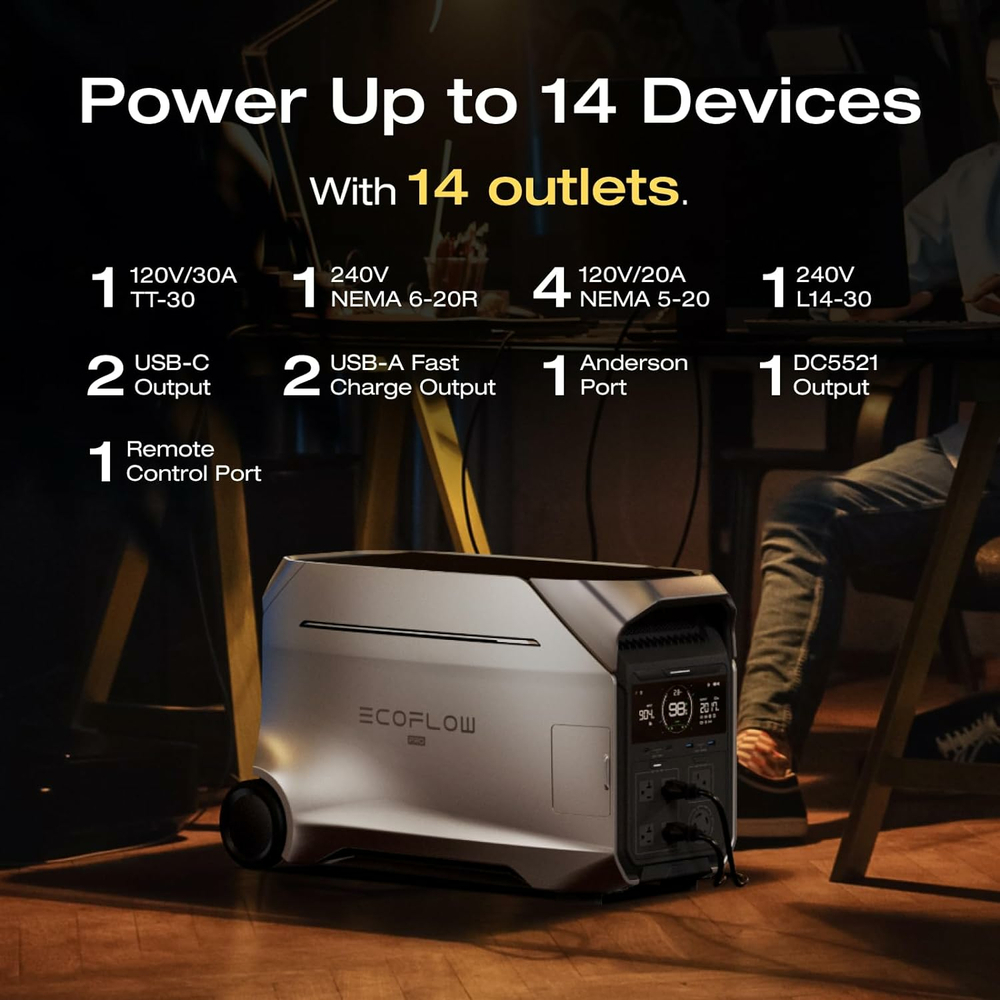 ECOFLOW DELTA Pro 3 Portable Power Station, 3600Wh LFP Battery