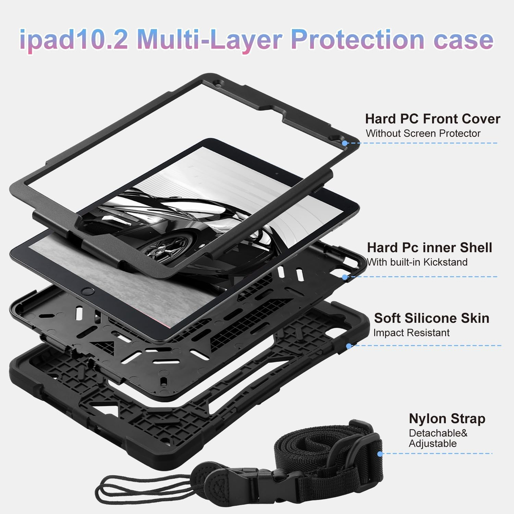 Case for iPad 9th/ 8th/ 7th Generation Case (iPad 10.2 inch Shockproof Case)