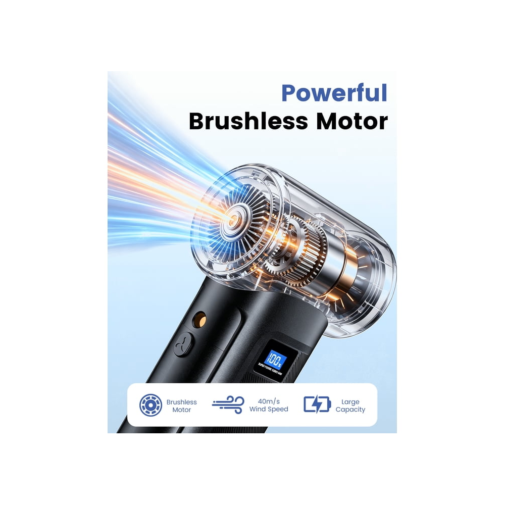 Cordless Air Duster 200000RPM Electric Dust Blower with Brushless Motor 4 Gear Adjustable Jet Dry Blower Air Blower for Computer Keyboard House Pet and Car