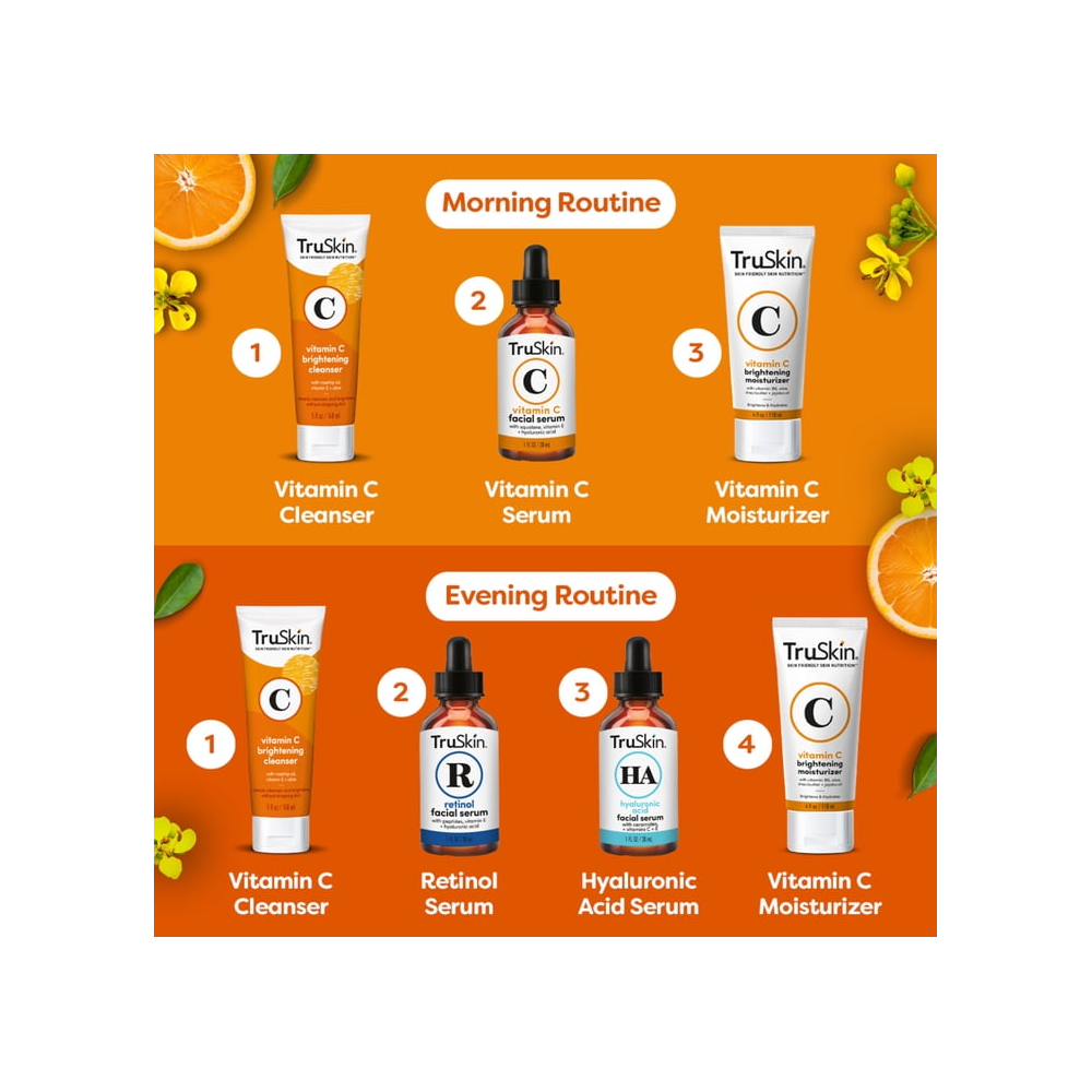 TruSkin Vitamin C Facial Serum Anti-Aging Blend for Brighter-Looking Skin with Soothing Squalane