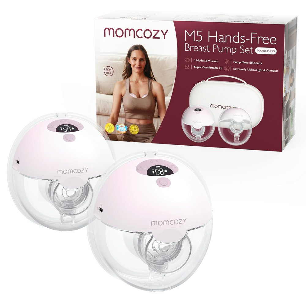 Momcozy M5 Hands-Free Wearable Breast Pump 3 Modes 9 Suction Levels Portable Electric Pump