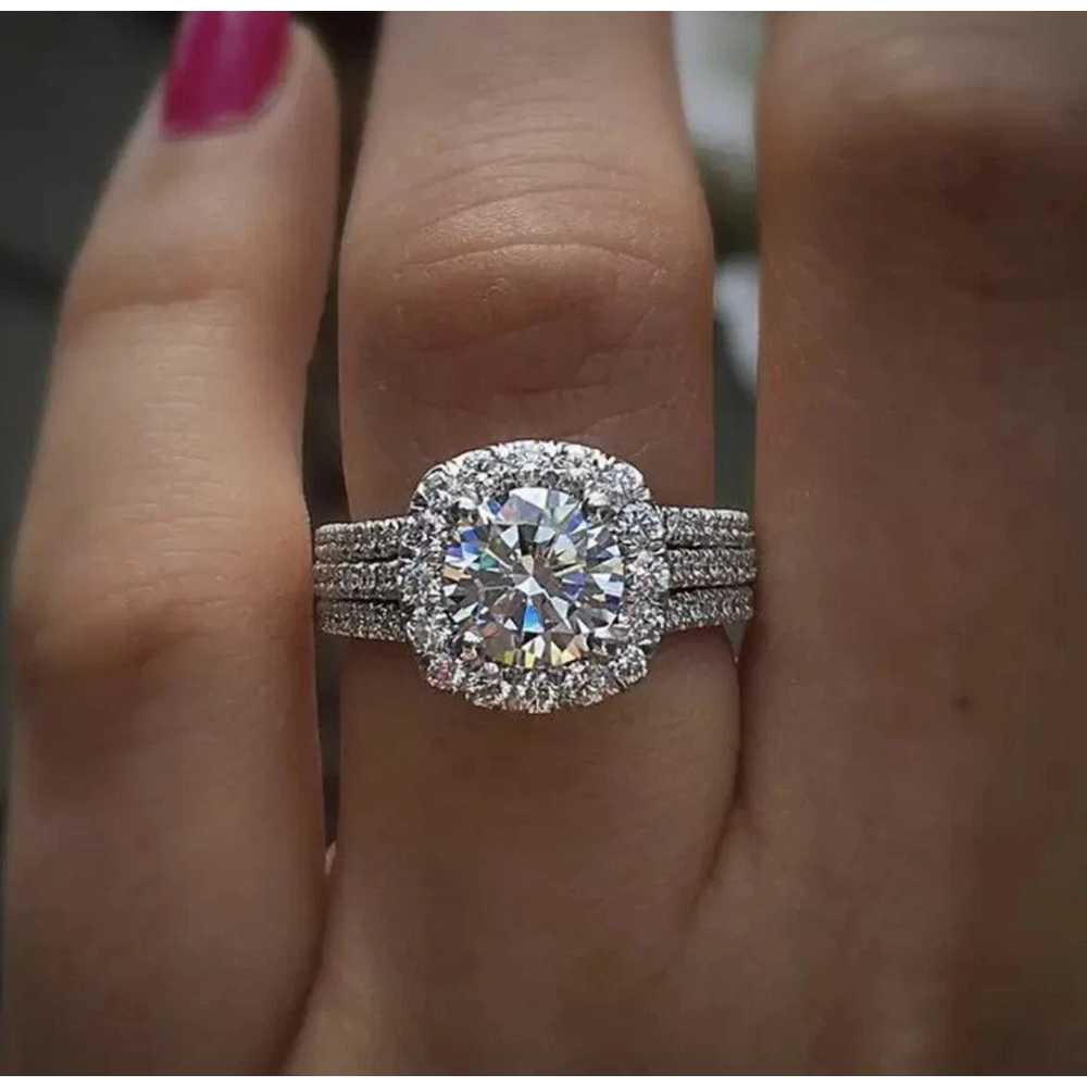 Women’s Fashion Jewelry Silver Cubic Zirconia Luxury Ring Engagement1 14