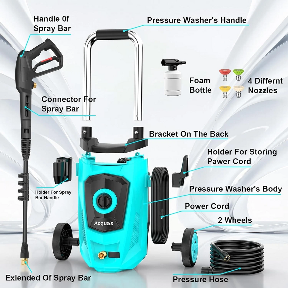 Electric Pressure Washer 4300 PSI MAX 2.8 GPM Electric Power Washer Blue New