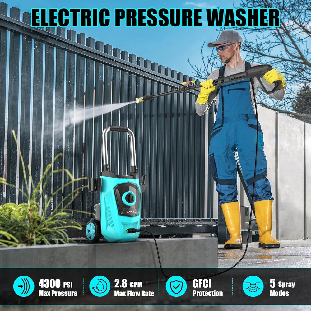 Electric Pressure Washer 4300 PSI MAX 2.8 GPM Electric Power Washer Blue New