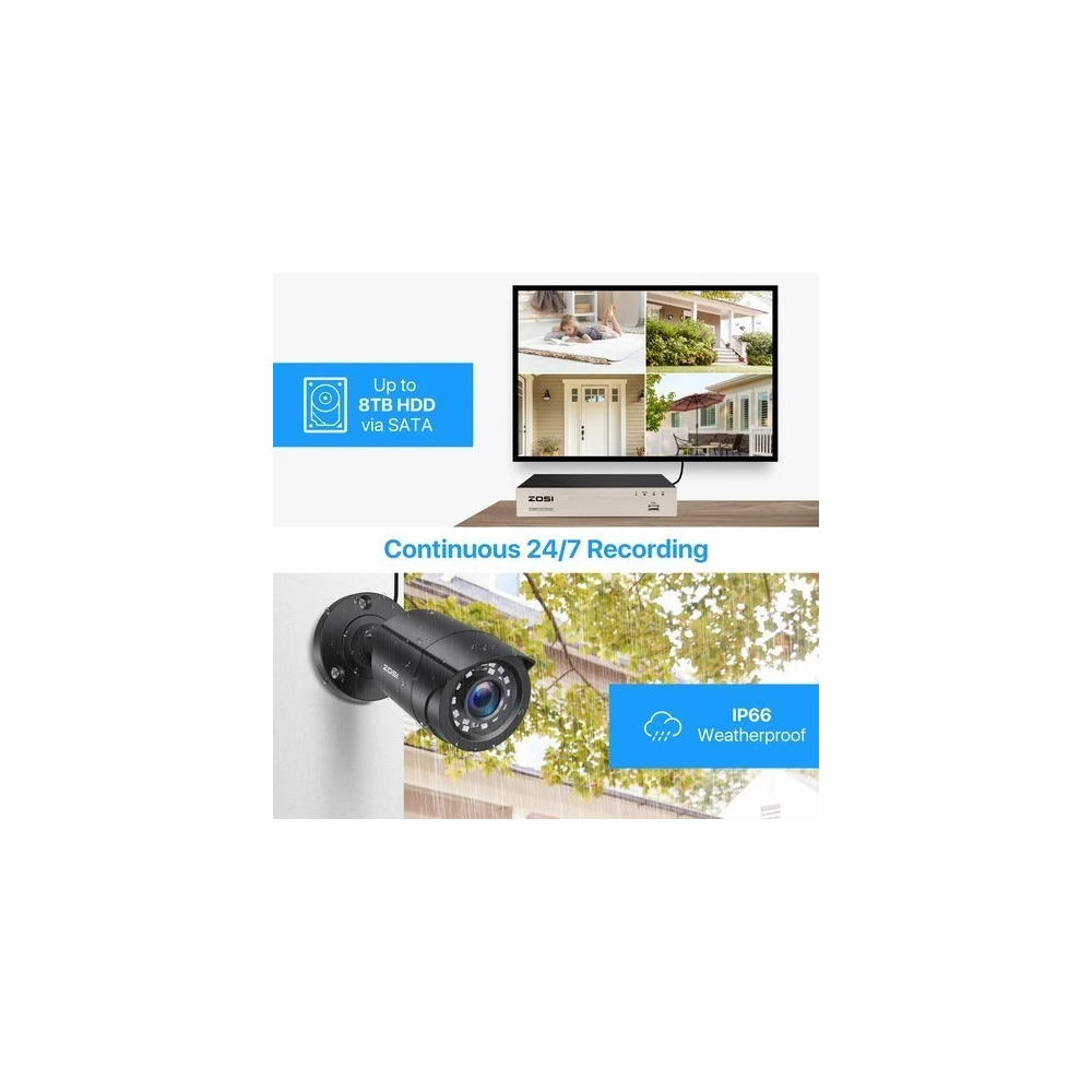 Pack of 4 DVR 1080P Outdoor CCTV Home Security Camera System