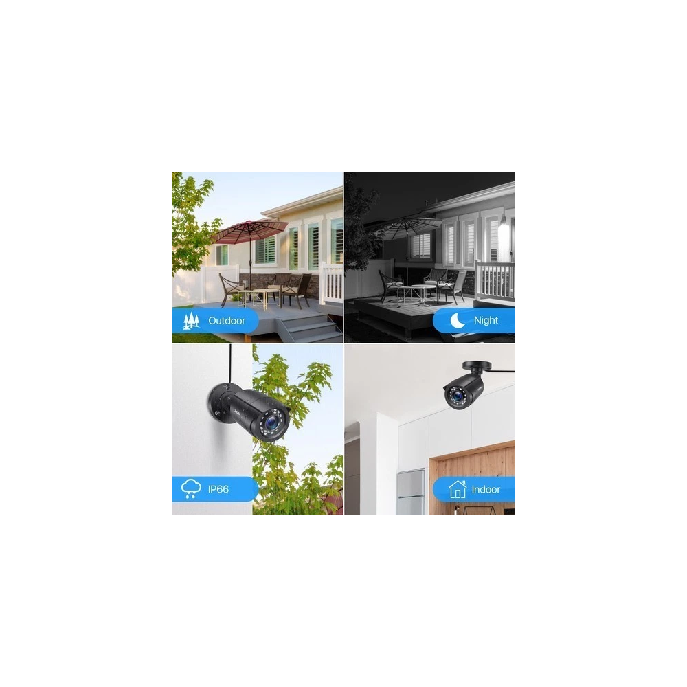 Pack of 4 DVR 1080P Outdoor CCTV Home Security Camera System