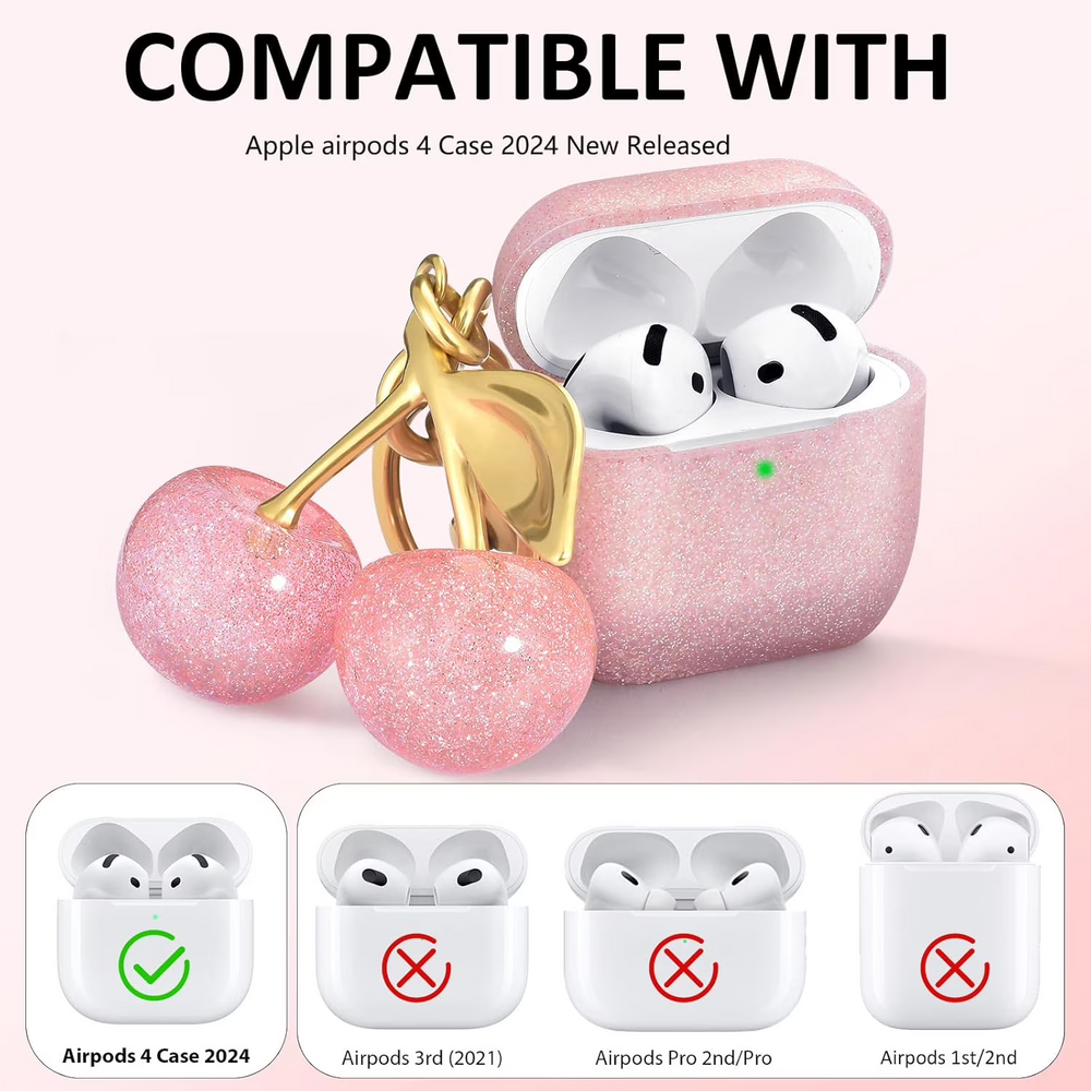 Apple Airpods 4 Case Cover with Cherry Keychain
