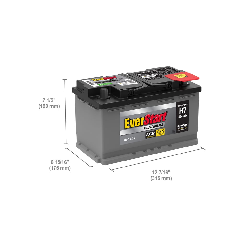 Platinum AGM Automotive Battery Group Size H7 LN4 94R 12 Volt minimum 800