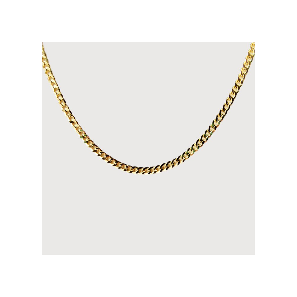 14kt Gold Chain Necklace Cuban Chain Nugget Cross Necklaces for Women and Men