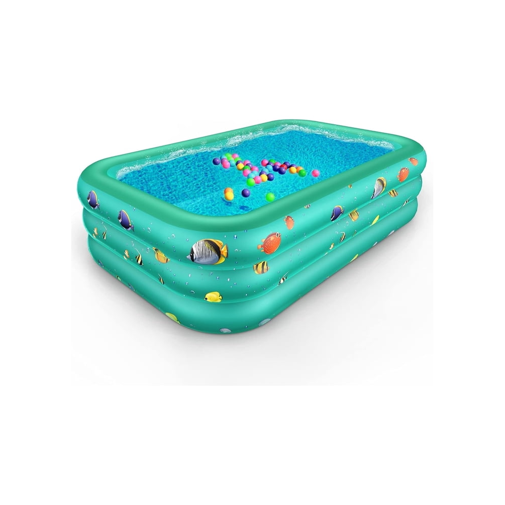 Inflatable Pool 6.9 x 5 x 1.8 ft Family Swimming Pools for Kids Toddlers Infant Adult Rectangular Thickened