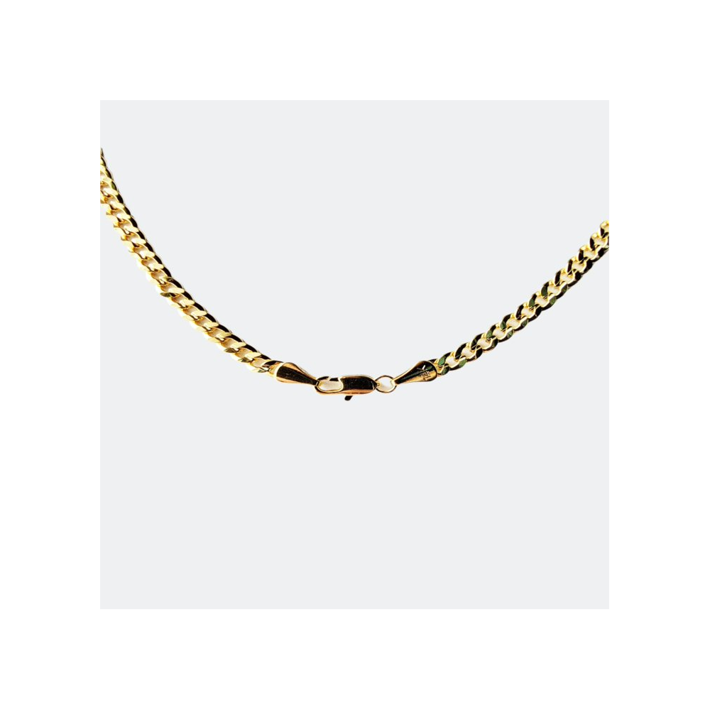 14kt Gold Chain Necklace Cuban Chain Nugget Cross Necklaces for Women and Men
