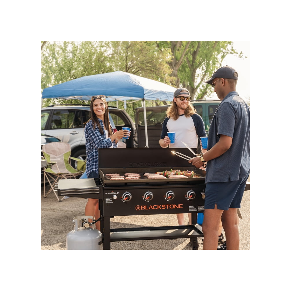 Blackstone Original Outdoor Griddle 36 Inch 4-Burner Flat Top Grill with Hard Cover Black