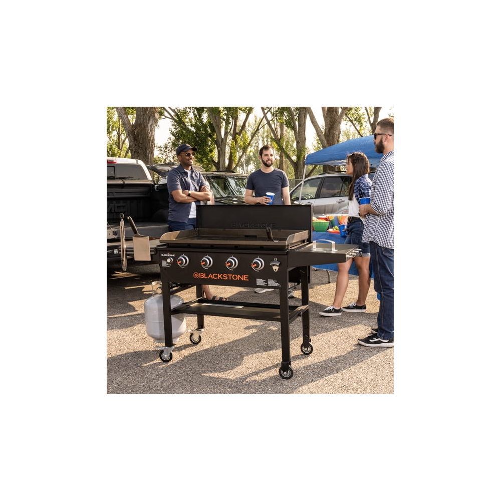 Blackstone Original Outdoor Griddle 36 Inch 4-Burner Flat Top Grill with Hard Cover Black