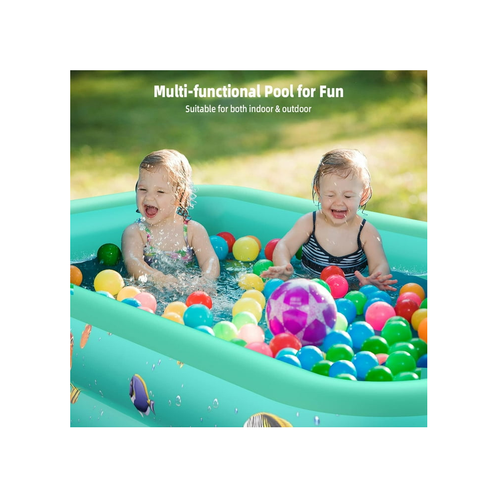 Inflatable Pool 6.9 x 5 x 1.8 ft Family Swimming Pools for Kids Toddlers Infant Adult Rectangular Thickened