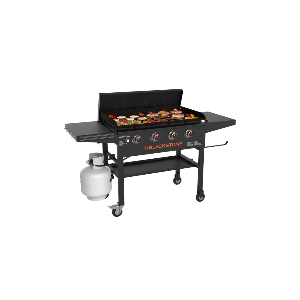 Blackstone Original Outdoor Griddle 36 Inch 4-Burner Flat Top Grill with Hard Cover Black