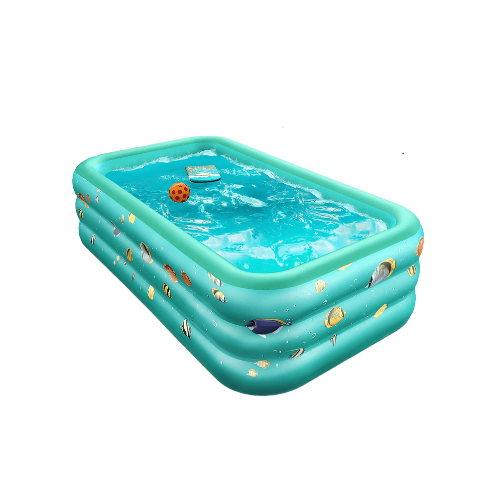 Inflatable Pool 6.9 x 5 x 1.8 ft Family Swimming Pools for Kids Toddlers Infant Adult Rectangular Thickened