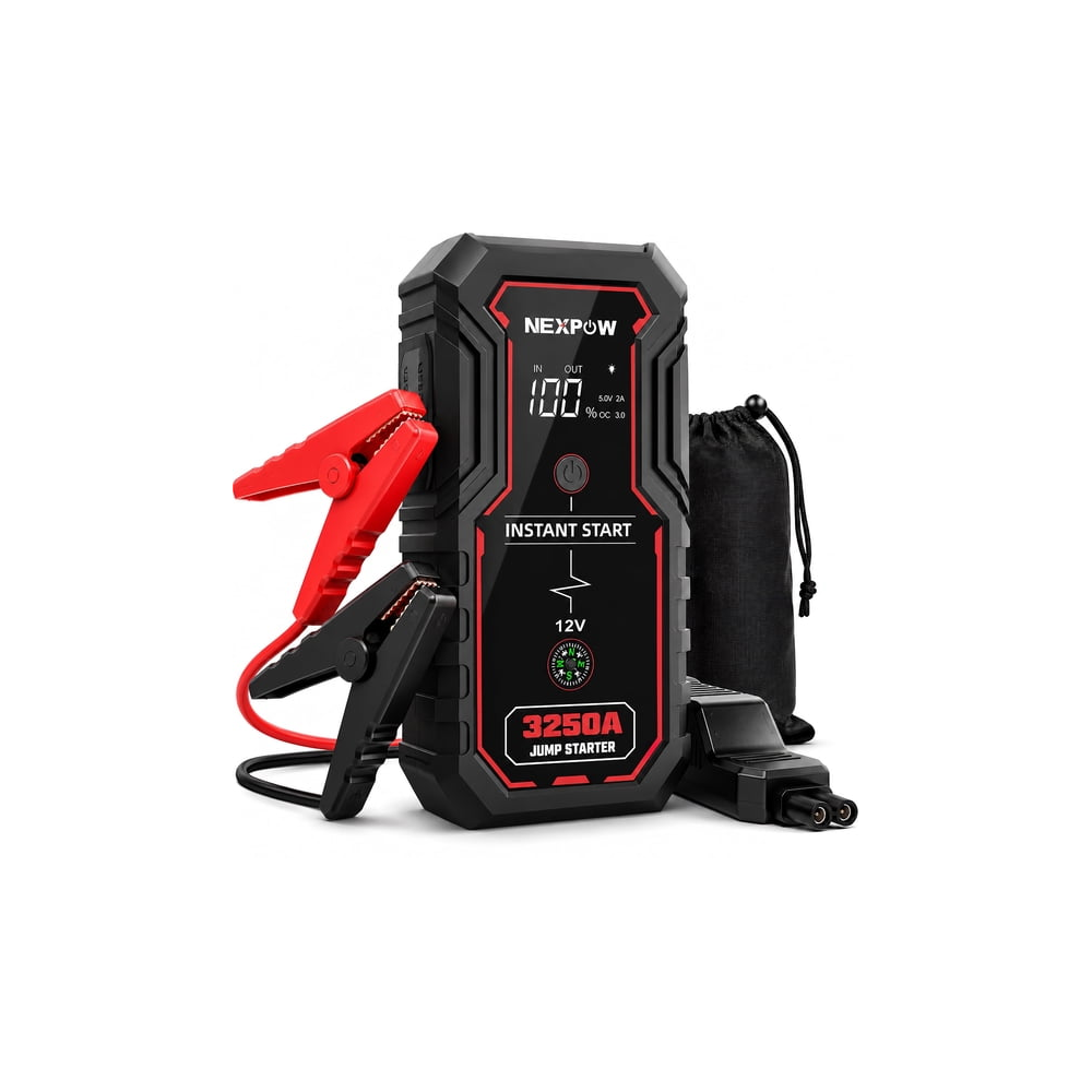 3250A Car Jump Starter 12V Battery Jump Box for 9.0L Gas6.5L Diesel Engines 20000mAh Battery Booster Pack Power Bank with LED Light