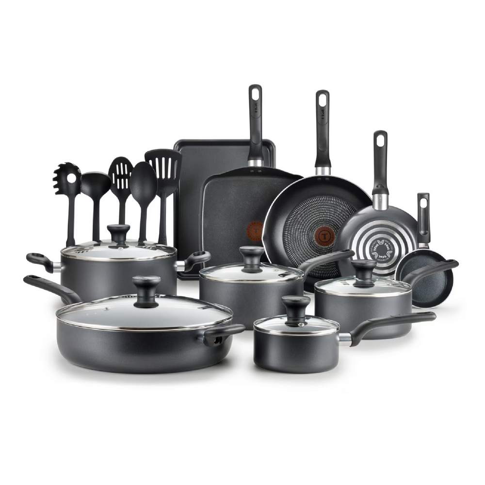 T-fal Easy Care 20 Piece Non-Stick Pots and Pans Cookware full Set