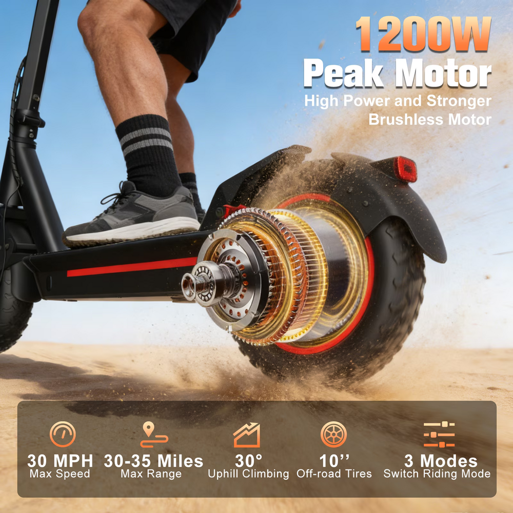 1200W Smart Electric Scooter for Adults 30 MPH & 35 Miles Range