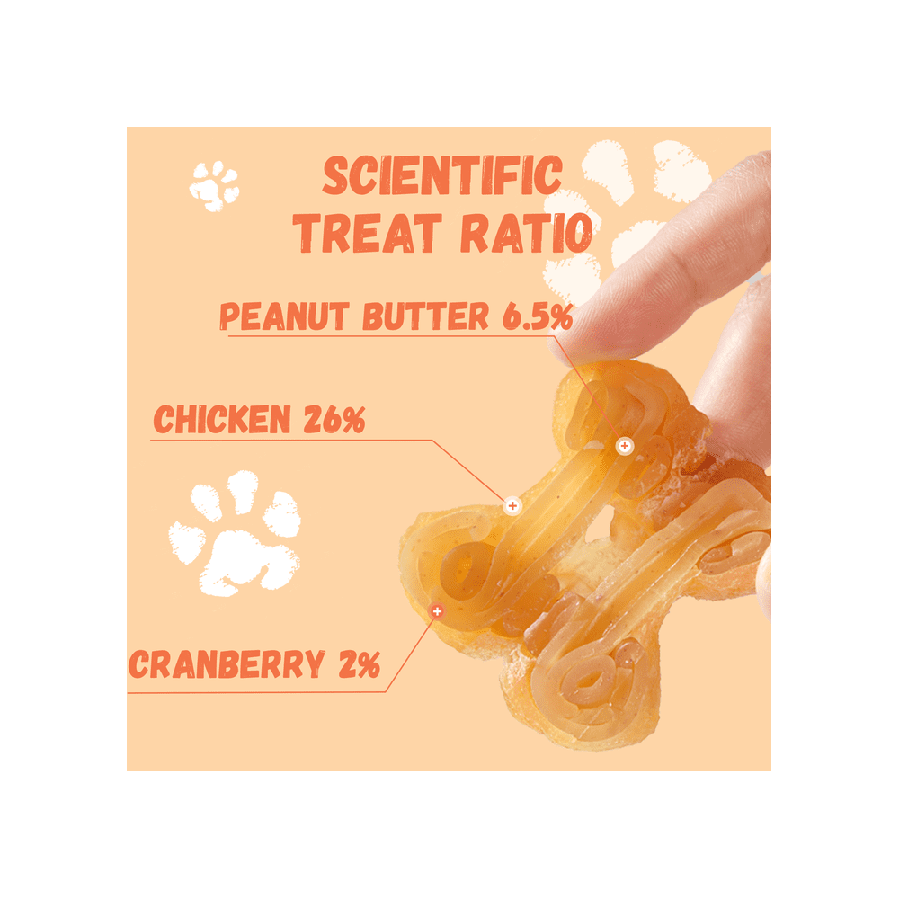 Pawmate Chicken ＆ 2.5” Peanut Butter Bones Dog Treats Low Fat Natural Treats for All Dogs 11oz