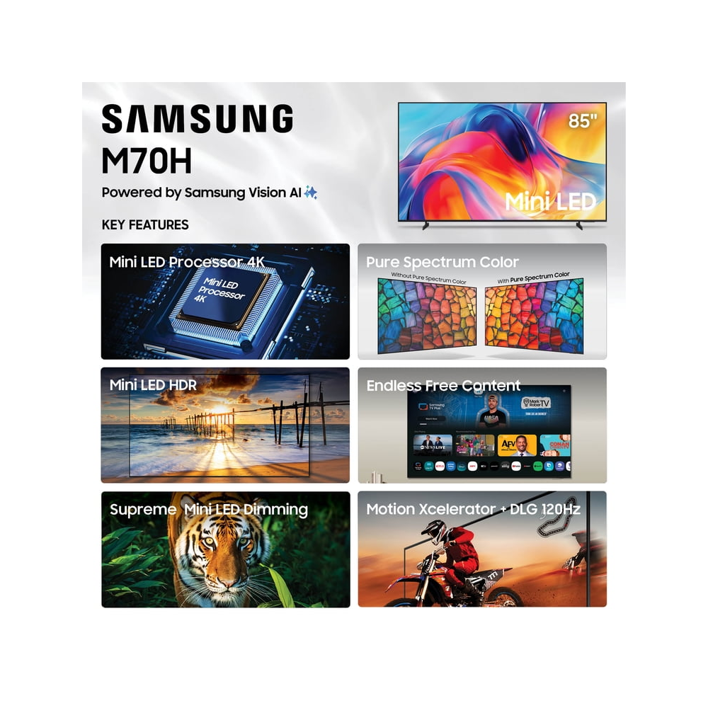 Samsung 85” M70HB Series Mini LED 4K UHD Samsung Vision AI Companion Smart Tizen TV 2026 - UN85M70HBFXZA