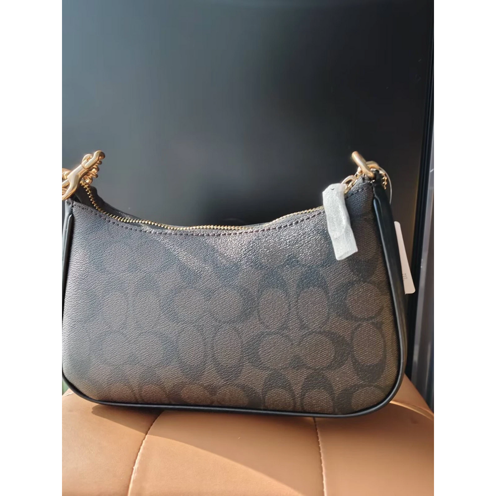 COACH Teri 2Way Shoulder Signature Coated Canvas Black