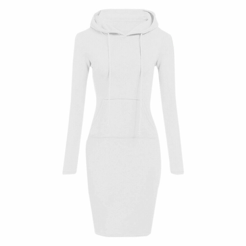 Women's Hooded Sweatshirt Long Sleeve Sweater Jumper Mid dress