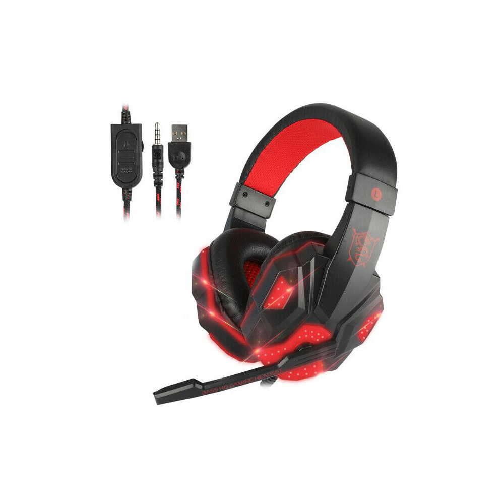 3.5mm Gaming Headset Mic Headphones Stereo Bass Surround