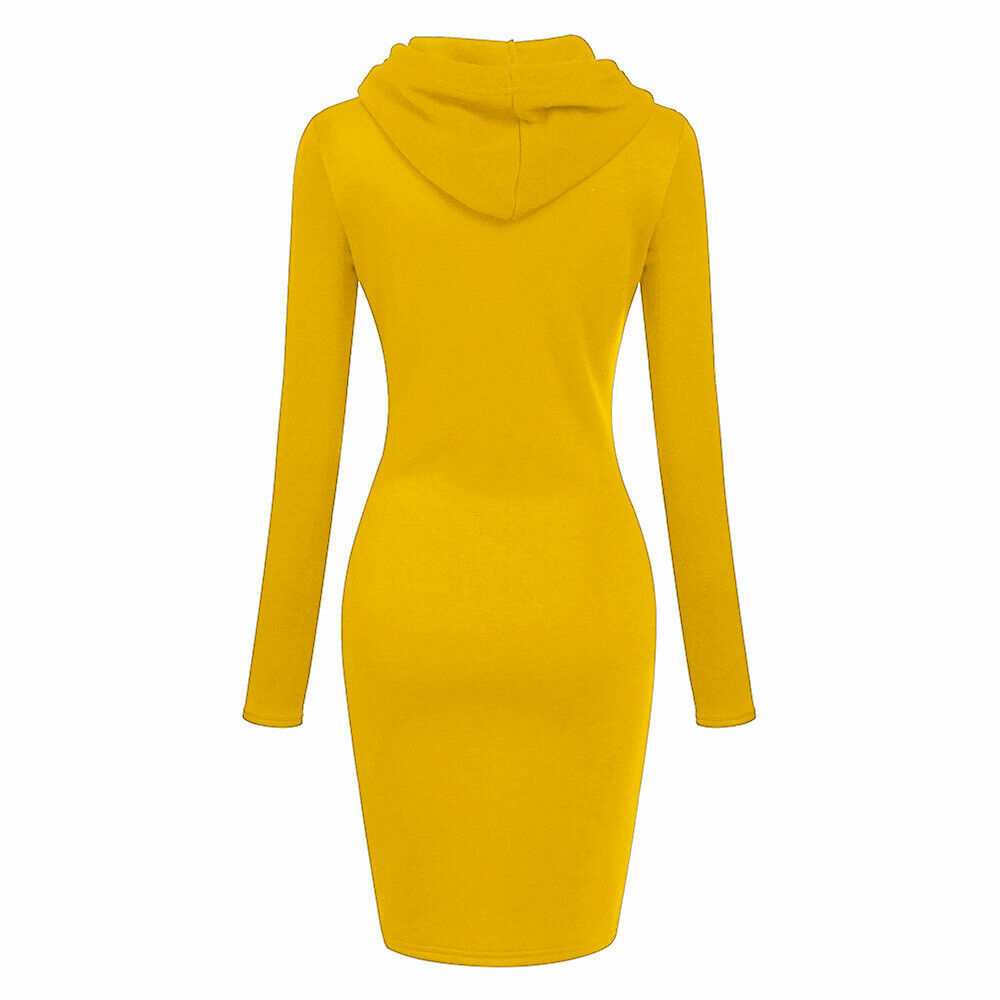 Women's Hooded Sweatshirt Long Sleeve Sweater Jumper Mid dress