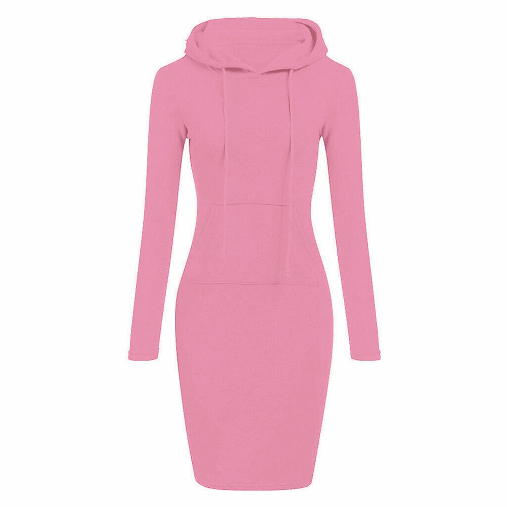 Women's Hooded Sweatshirt Long Sleeve Sweater Jumper Mid dress