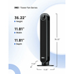 Dreo Tower Fan for Bedroom, 25ft/s Velocity Quiet Floor Portable Fan