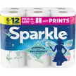 Sparkle Pick A Size Paper Towels Spirited Prints 6 Double Rolls, 12 Regular
