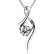 Women Elegant 925 Silver Necklace Pendant Cubic Zircon Wedding Chain Jewelry