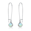 18K White Gold Plated Opal Hoop Dangling Earrings By Peermont Jewelry