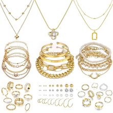 Gold Plated Jewelry Sets Necklace bracelet for women girls
