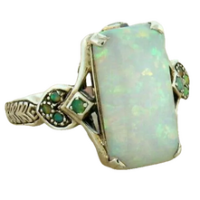 Fashion Silver Plated White Fire Opal Ring Women Jewelry Size 6, 7, 9, 10