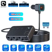 9in1 Car Charger Cigarette Lighter Splitter Adapter Fast USBC Socket QC PD 30W