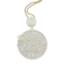 Iced out Pendant Self Made Letter Bling Cubic Zirconia Cz Charm Gold/Silver Plated Hip Hop Fashion Jewelry