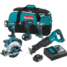 Makita 3.0 Ah Li-Ion 18V  5 Piece Combo Kit