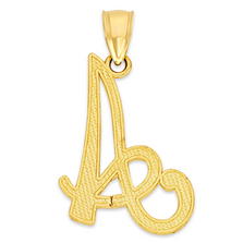10k Real Solid Gold Initial Pendant Personalized Cursive Letter Charm Jewelry