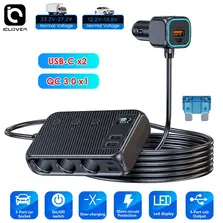 9in1 Car Charger Cigarette Lighter Splitter Adapter Fast USBC Socket QC PD 30W