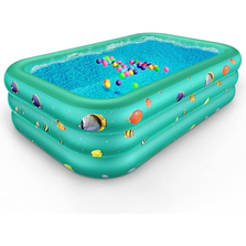 Inflatable Pool 6.9 x 5 x 1.8 ft Family Swimming Pools for Kids Toddlers Infant Adult Rectangular Thickened