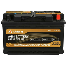 Anlibatt Platinum AGM Group 94R Battery 12 Volt Rechargeable Automotive Batteries for Car H7 850CCA 80Ah 140RC