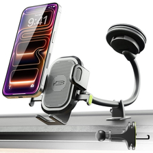 Car Phone Mount for Dashboard, Windshield & Vent with 7" Gooseneck & 360° Rotation