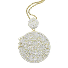 Iced out Pendant Self Made Letter Bling Cubic Zirconia Cz Charm Gold/Silver Plated Hip Hop Fashion Jewelry