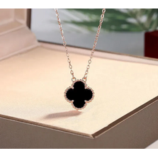 Clover cross shaped female 18k pendant light premium luxury agate necklace