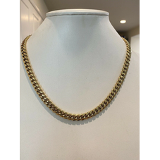 Real Miami Cuban Link Chain 14k Gold Plated Stainless Mens Necklace Choker 8mm