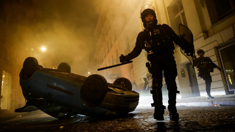 Mayor says home ‘rammed’ and set on fire as France endures sixth night of protests