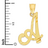 10k Real Solid Gold Initial Pendant Personalized Cursive Letter Charm Jewelry