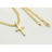 14kt Gold Chain Necklace Cuban Chain Nugget Cross Necklaces for Women and Men